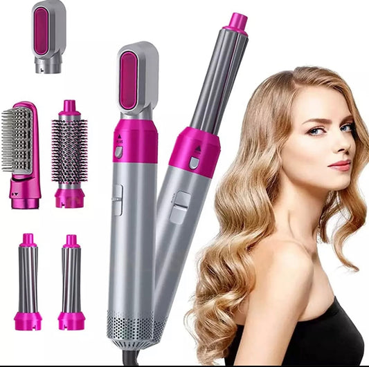 5 in 1 Hair Dryer Hot Air Brush Hair Volumizer Straightener and Curler