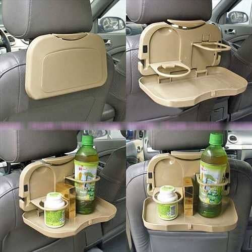 Foldable car back seat travel dining tray